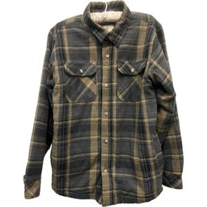 Legendary Whitetails Deer Camp Berber Lined Plaid Flannel Heavy Shirt Jacket